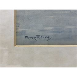 Frank Rousse (British fl.1897-1917): Lowestoft Herring Fleet off Scarborough Lighthouse, watercolour signed 37cm x 64cm