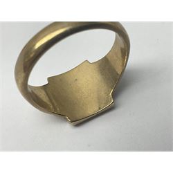 Two 9ct gold signet rings, hallmarked 