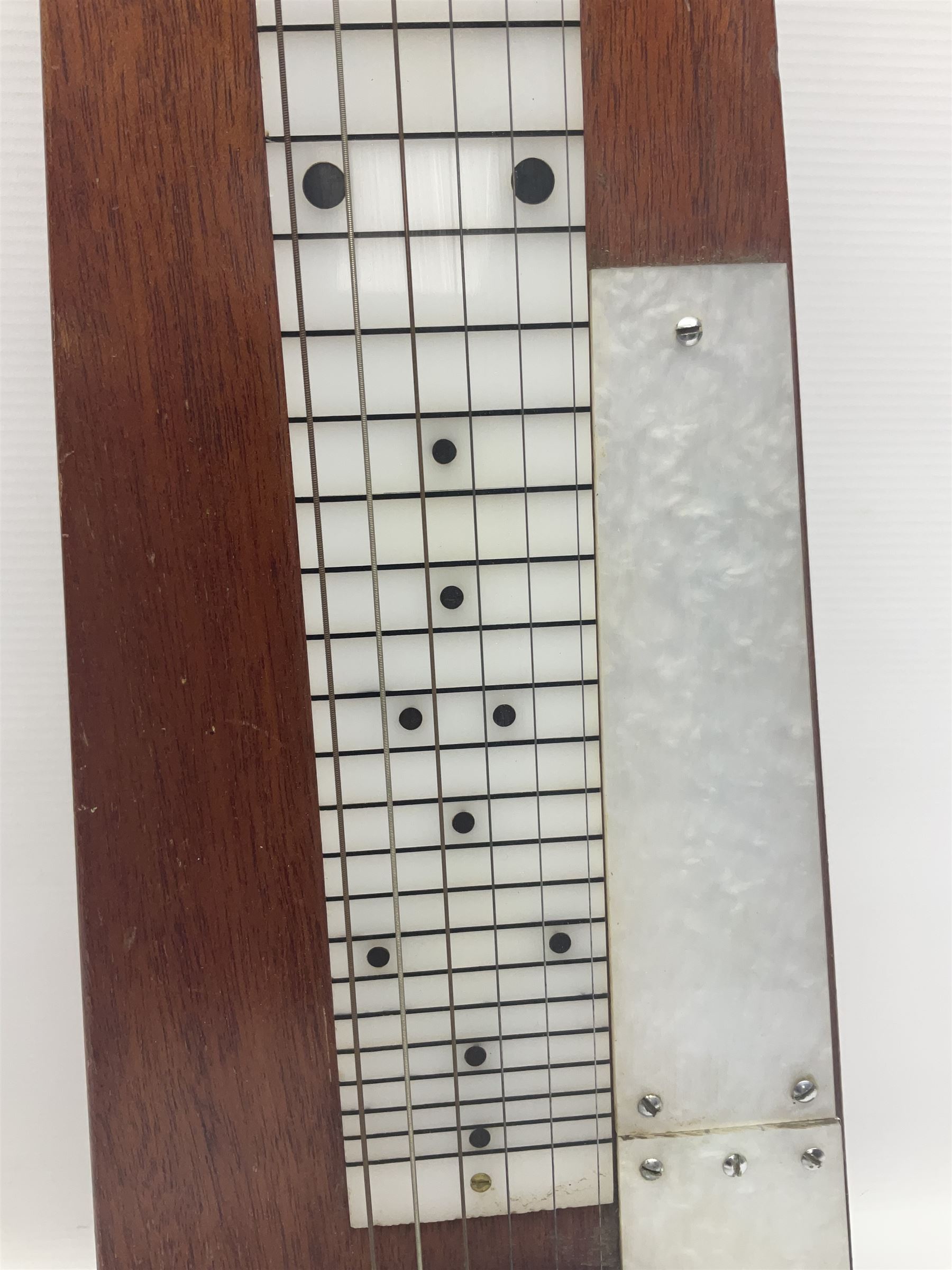 Early 1960s lap steel electric guitar with mahogany body and Plato pick-up, L81.5cm