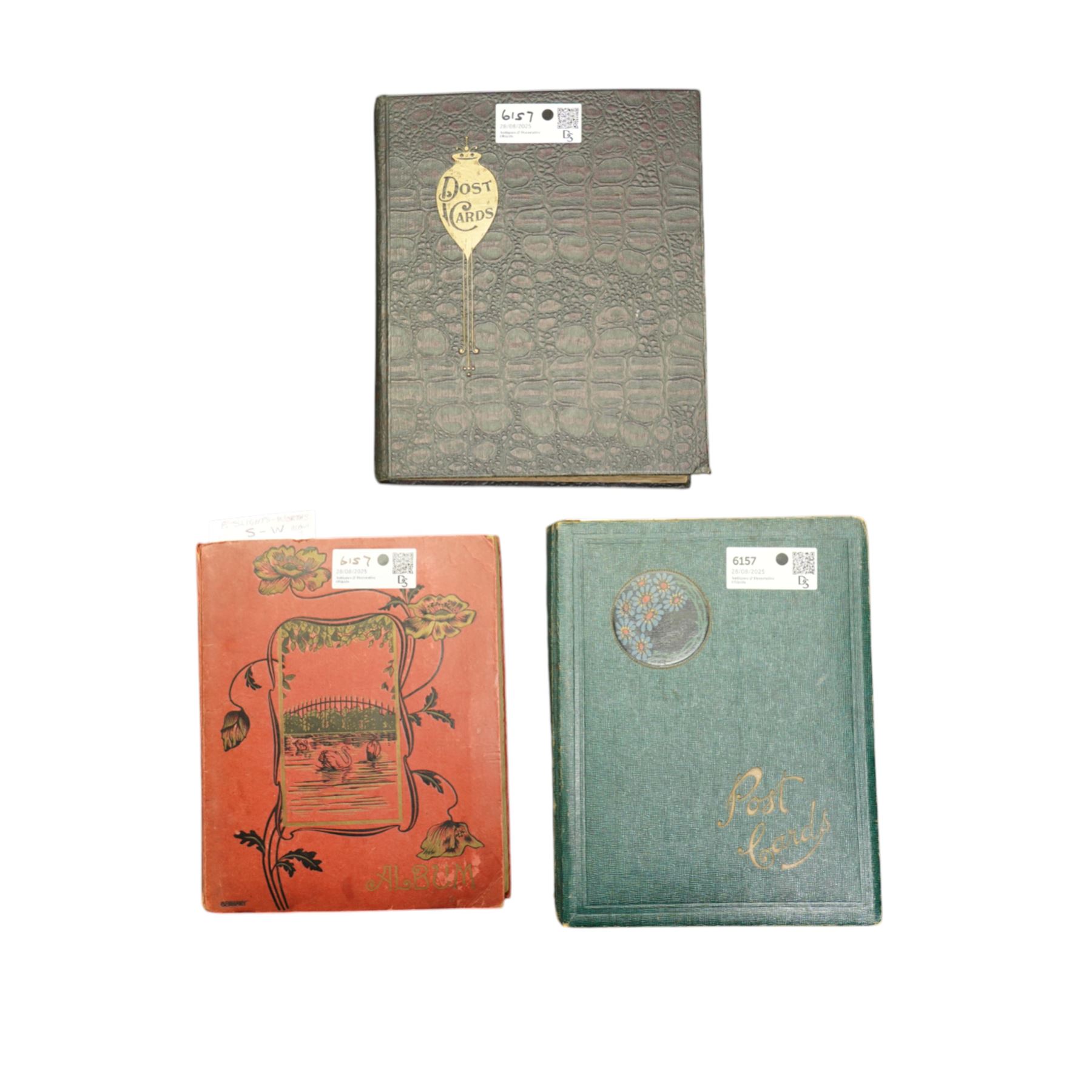 Three vintage postcard albums and contents of topographical cards 