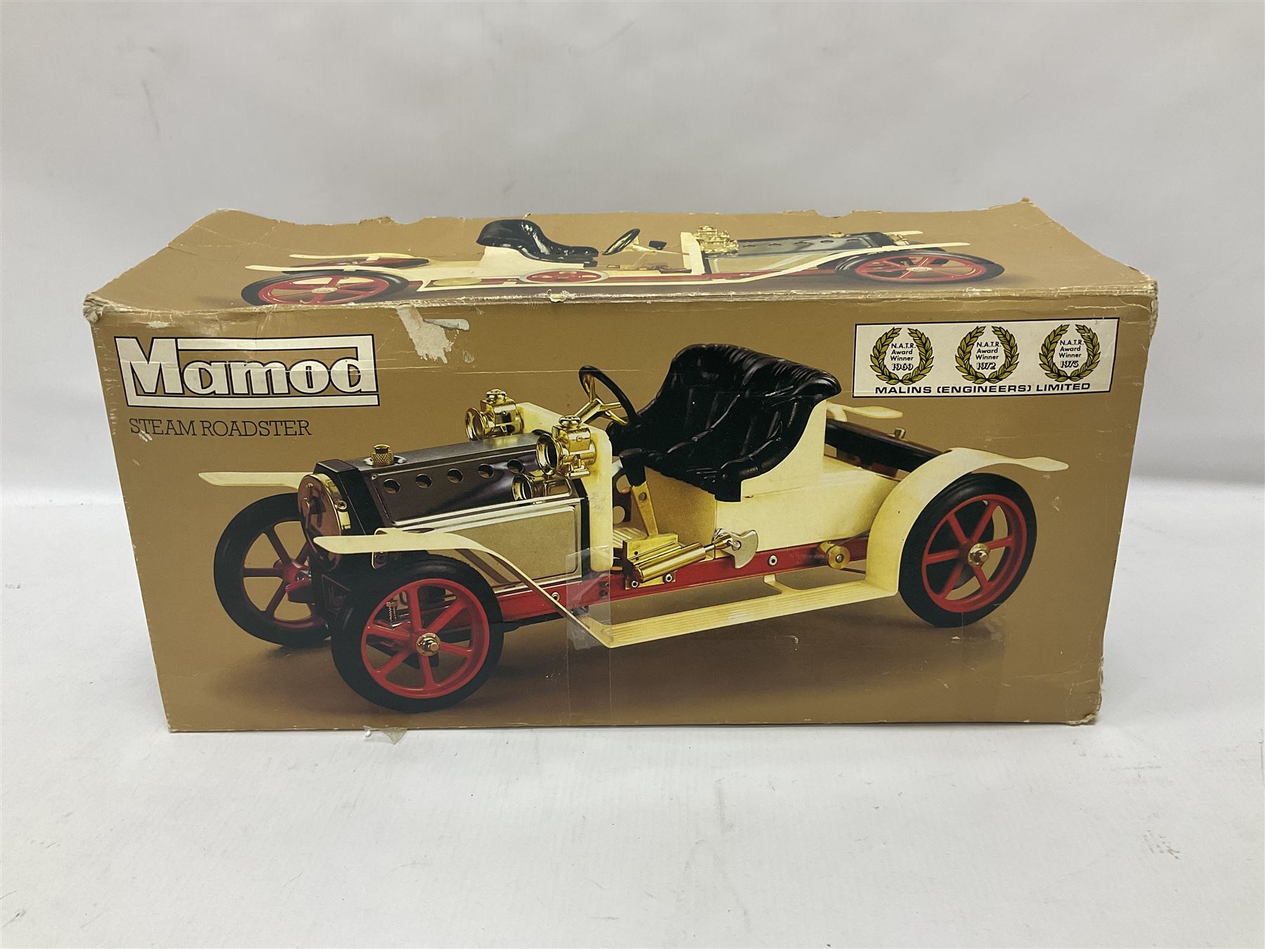Mamod SA1 ‘Steam Roaster’ live steam car in cream and red, with original box 