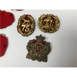 Eleven Scottish glengarry/cap badges and three Welsh cap badges including  Duke of Albany's Own Highlanders, Princess Louise's Argyllshire Highlanders, Perthshire Volunteers L.I., Ross-shire Buffs, Royal Scots Fusiliers, Sutherland Highlanders, Stirlingshire Regt., Welsh Regt., Monmouthshire L.I. etc (14)