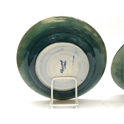  Pair William Moorcroft Pansy pattern tea plates c1930 D16.5cm (2)  