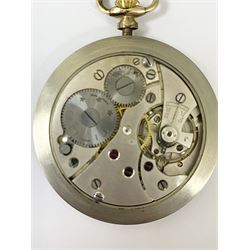 9ct gold open face keyless lever pocket watch, case by Aaron Lufkin Dennison, Birmingham 1935