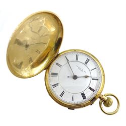 Edwardian 18ct gold full hunter, keyless