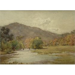 W Smallwood Winder (British 1870-1910): Lake Scene, watercolour signed and dated 1903 together with two further watercolours indistinctly signed max 39cm x 54cm (3)
