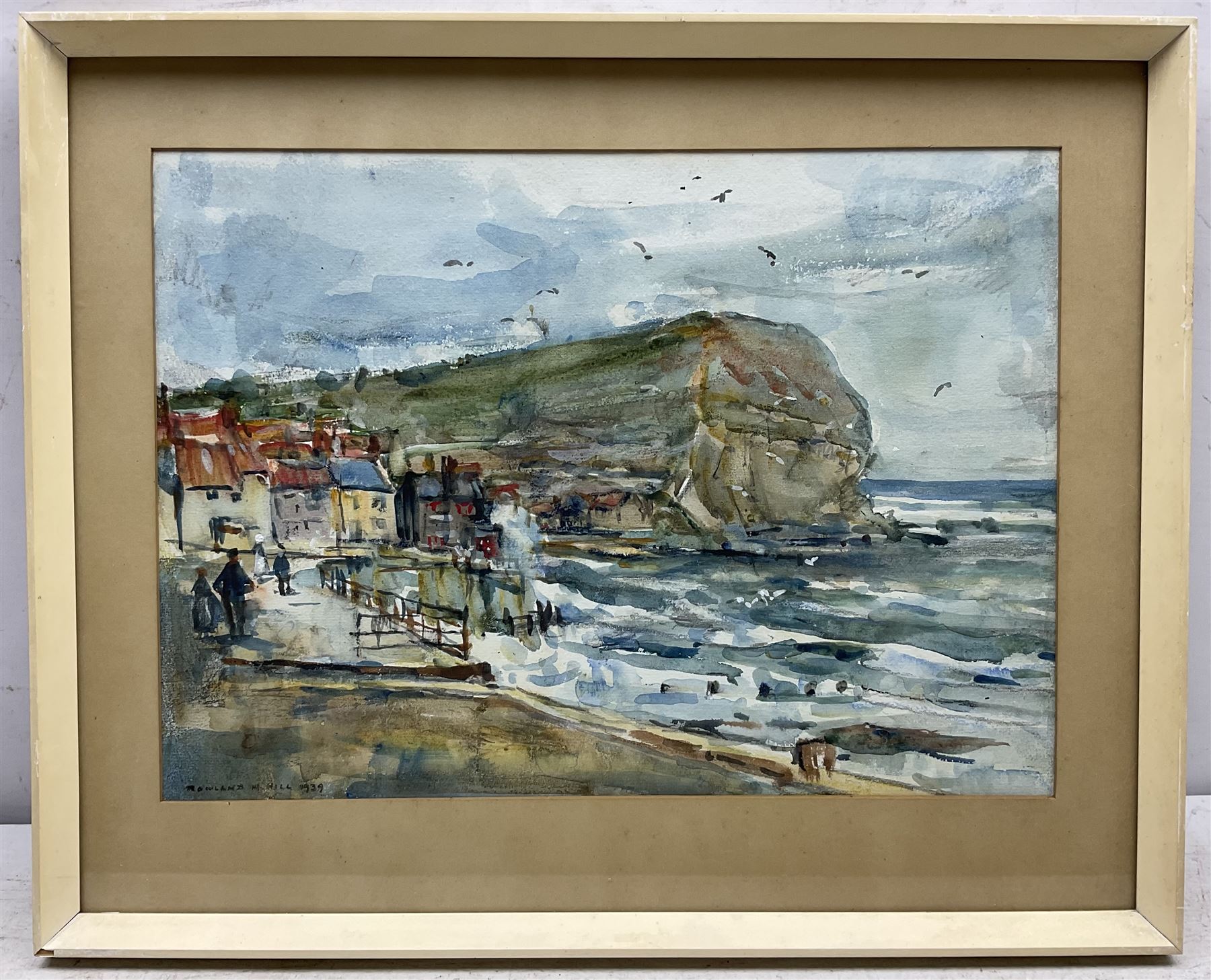 Rowland Henry Hill (Staithes Group 1873-1952): Staithes Looking East and West, pair watercolours signed and dated 1939, 27cm x 37cm (2)