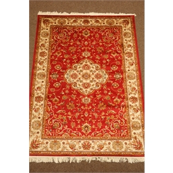  Persian Kashan design red ground rug/wall hanging, 230cm x 160cm  