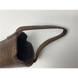 19th century telescopic hunting horn, the bell engraved 'The Beaufort', with makers mark Kohler & Son, makers, 61 Victoria Street, Westminster (from Covent garden) London, in a leather sheath, horn full extended L91cm 