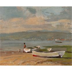 Walter Gilbert Wiles (South African 1875-1966): Seascape at the Strand - Cape Town, oil on...