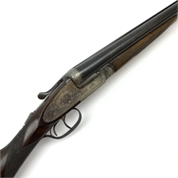 Laranaga 12-bore boxlock ejector side-by-side double barrel shotgun with walnut stock and 70.5cm barrels, No.101006, L115cm overall SHOTGUN CERTIFICATE REQUIRED