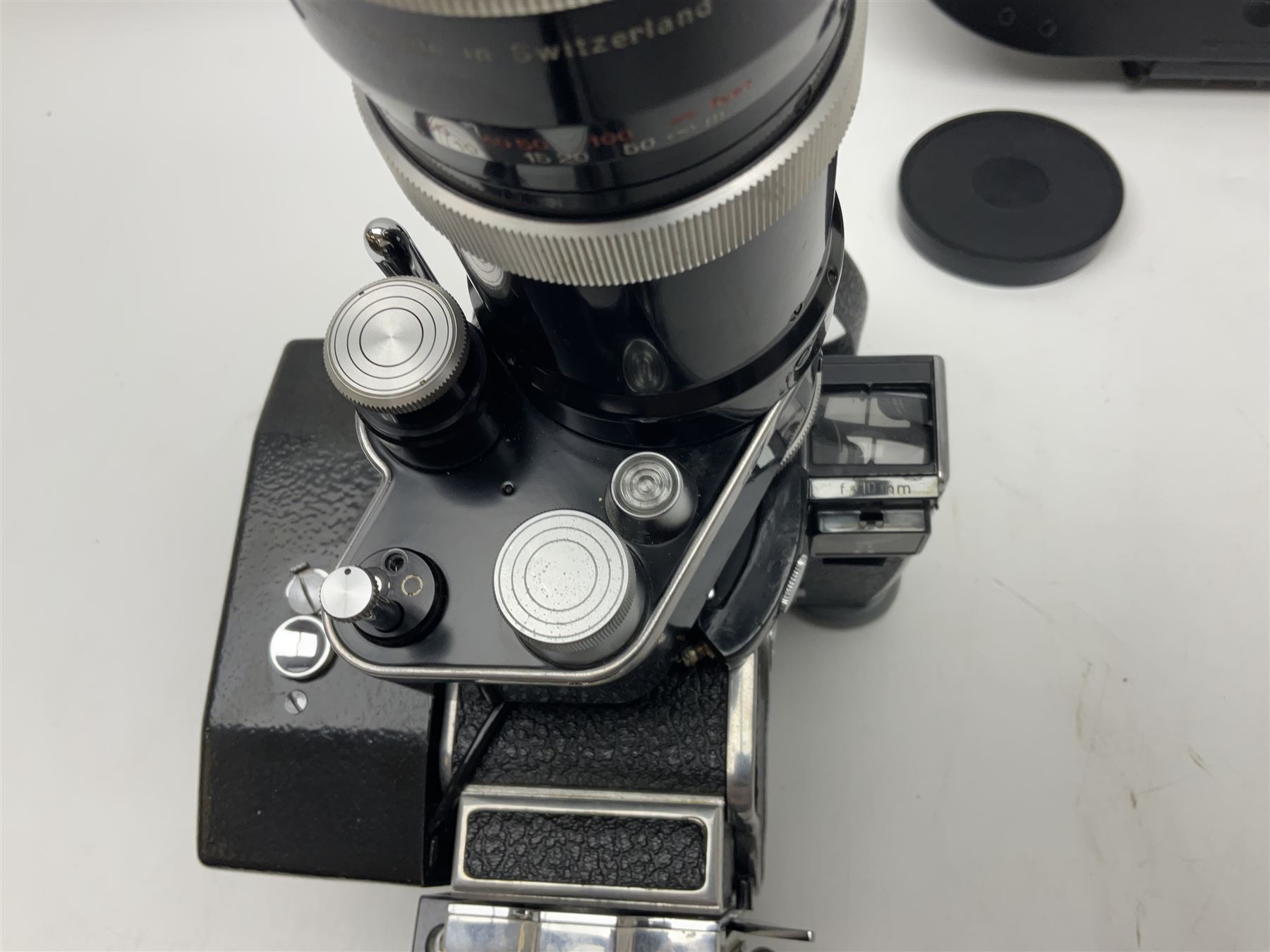 Bolex H16 RX5 camera body, serial no. 245758, with ' Kern Paillard Vario Switar 1:1.9 f=16-100mm POE Bolex H16RX' lens, Bolex 400ft magazine, etc, all in Bolex large flight case