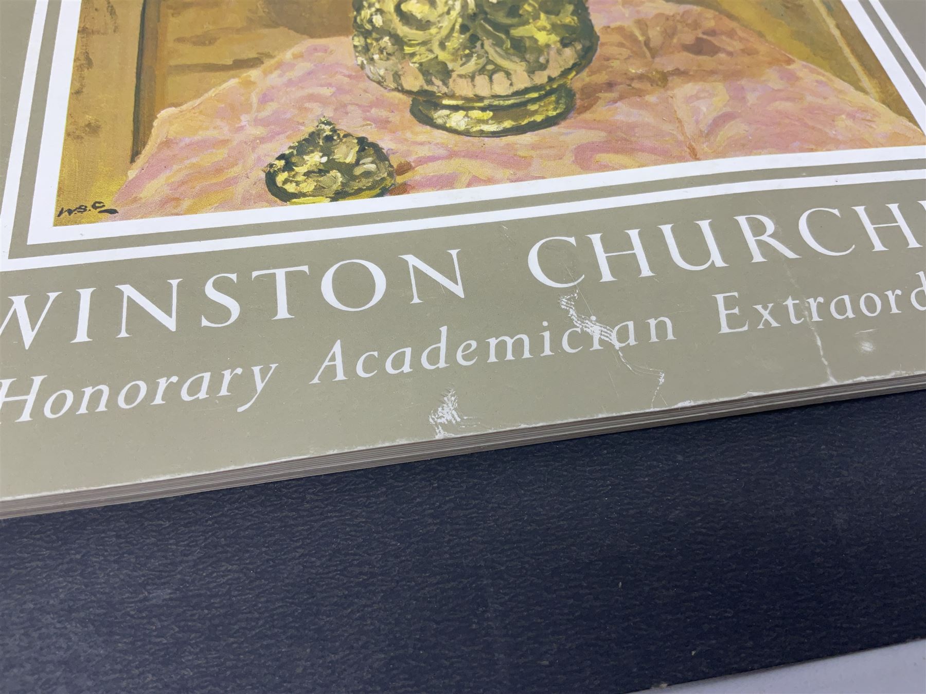 Exhibition catalogue for 'Winston Churchill - Honorary Academician Extraordinary' paintings by the Rt Hon Sir Winston Churchill, exhibited at the Royal Academy of Arts 1959, with Winston S Churchill signature in ink to the title page