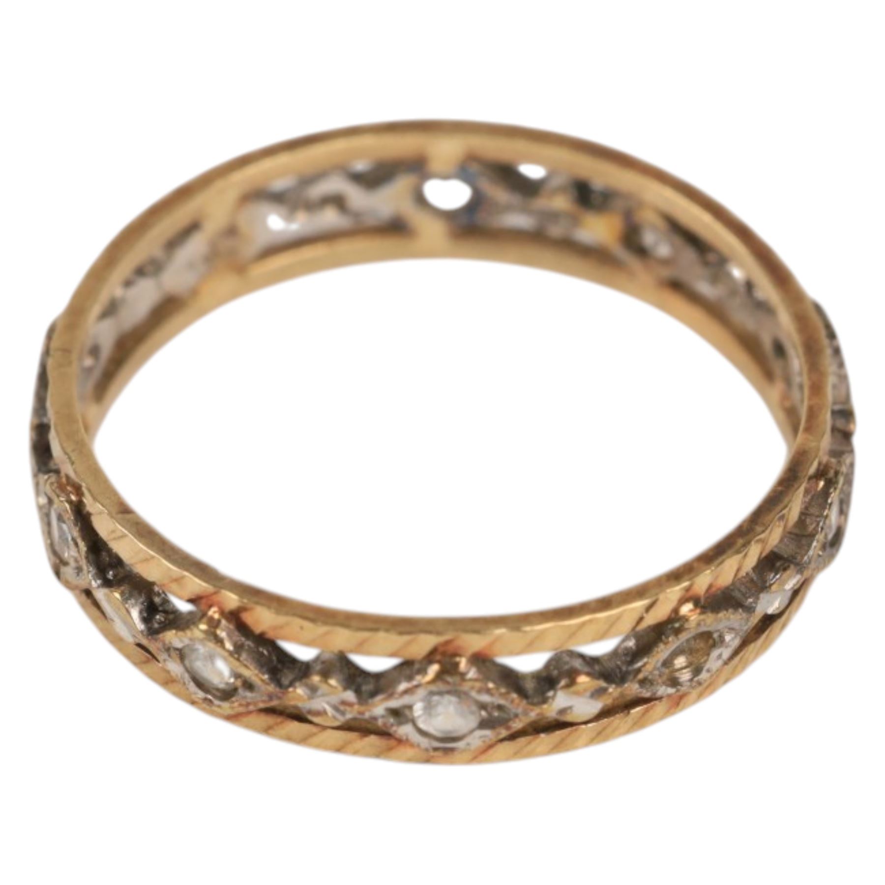 9ct gold paste set eternity ring, hallmarked