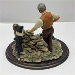Five Country Artists figures, to include Dry Stone Waller, Puppy Mischief etc, largest H25cm
