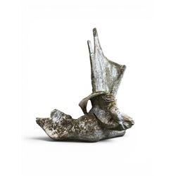 Composite stone sculptured figure playing a guitar, and a shell sculpture (2)