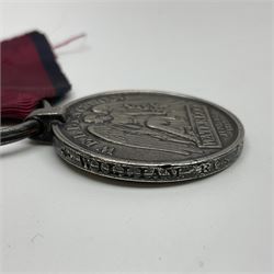 Copy of a Waterloo Medal named to William Rose, 1st Battalion, 79th Regiment of Foot with ribbon