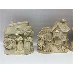 Thirty three Lilliput Lane models from the British collection and paint your own Children's Plaques, to include I am a little teapot, Gnome improvements, Dennis the Dragon, Bill and Ben, The Bobbins etc, some with boxes and deeds 