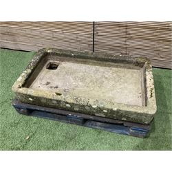 19th century shallow carved stone trough - THIS LOT IS TO BE COLLECTED BY APPOINTMENT FROM DUGGLEBY STORAGE, GREAT HILL, EASTFIELD, SCARBOROUGH, YO11 3TX