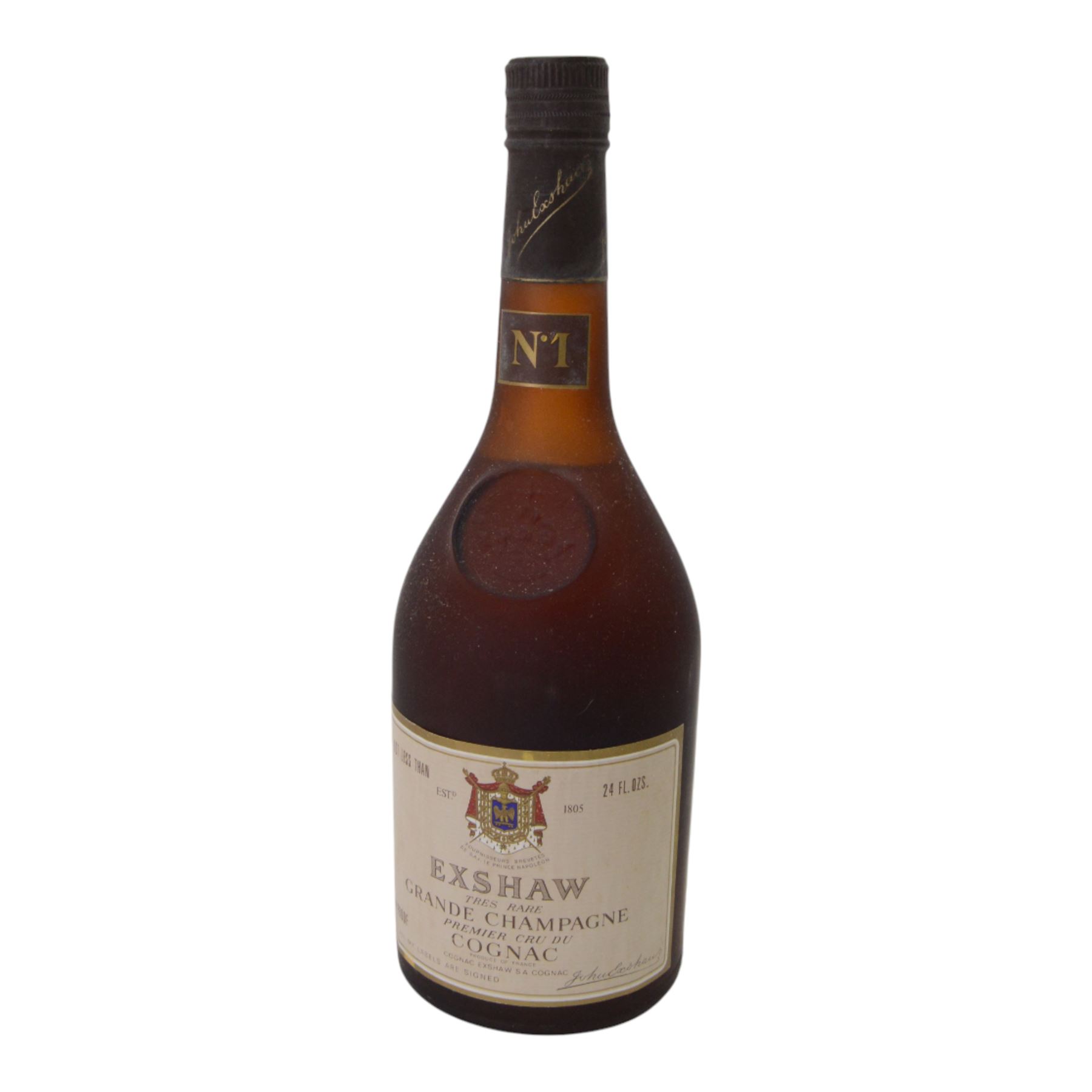 Exshaw Grande Tres Rare Champagne Premier Cru Du Cognac, 24 fl, 70% proof, three bottles 