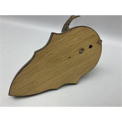 Antlers/Horns; Roe deer (Capreolus capreolus), two pairs of Roebuck Antlers with partial skull , upon wooden shields, H32cm