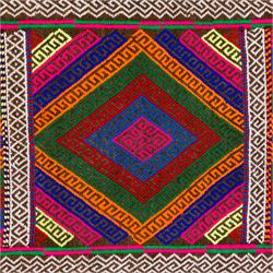Afghan Suzni flatweave geometric design runner rug, decorated with trailing lozenges decorated with hooked motifs, within zig-zag bands, bright multi-coloured ground ivory and brown geometric main border