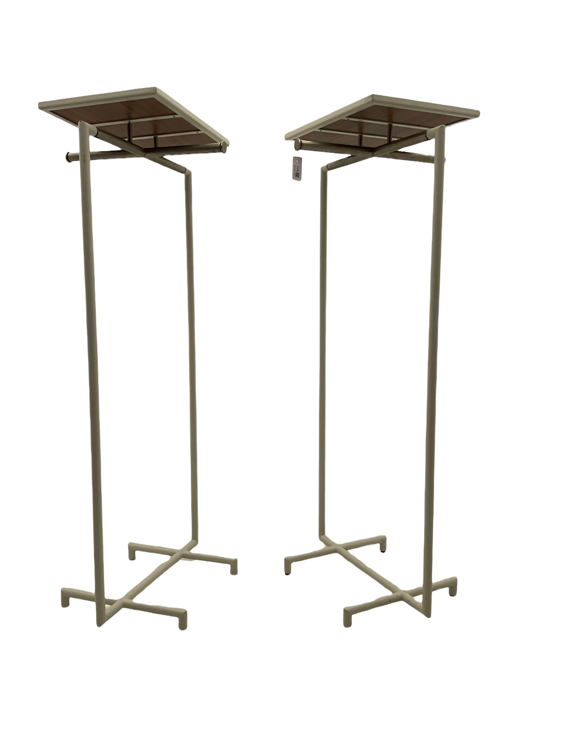 Pair of contemporary shops display clothes rails, rectangular display