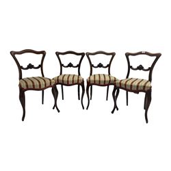 Four Victorian rosewood dining chairs, pair of balloon back chairs, Hepplewhite style chair, five Georgian chairs (12)