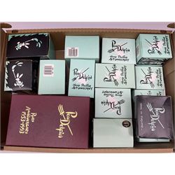 Extensive collection of Pendelfin rabbits and stands, to include Betsy Barge, Fruit Shop, Uncle Soames, Event Piece etc, many with original boxes 