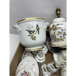 Three Royal Worcester coffee cups and saucers, and a collection of other Aynsley, Wedgwood etc ceramics, 