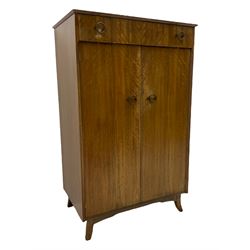 Retro sapele mahogany dressing table with sliding mirror compartments, and matching tallboy