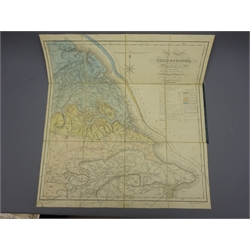  'Map of the County round Scarborough in the North & East Ridings of Yorkshire from actual Trigonometrical Survey with Topographical Geological and Antiquarian Descriptions' by Robert Knox of Scarborough pub.1821,republished with additions by him 1849, linen backed folding map, green cloth boards, 1vol  