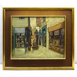 Godwin Bennett (British 1888-1960): Antique Shops - The Lanes Brighton, oil on canvas signed 36cm x 46cm