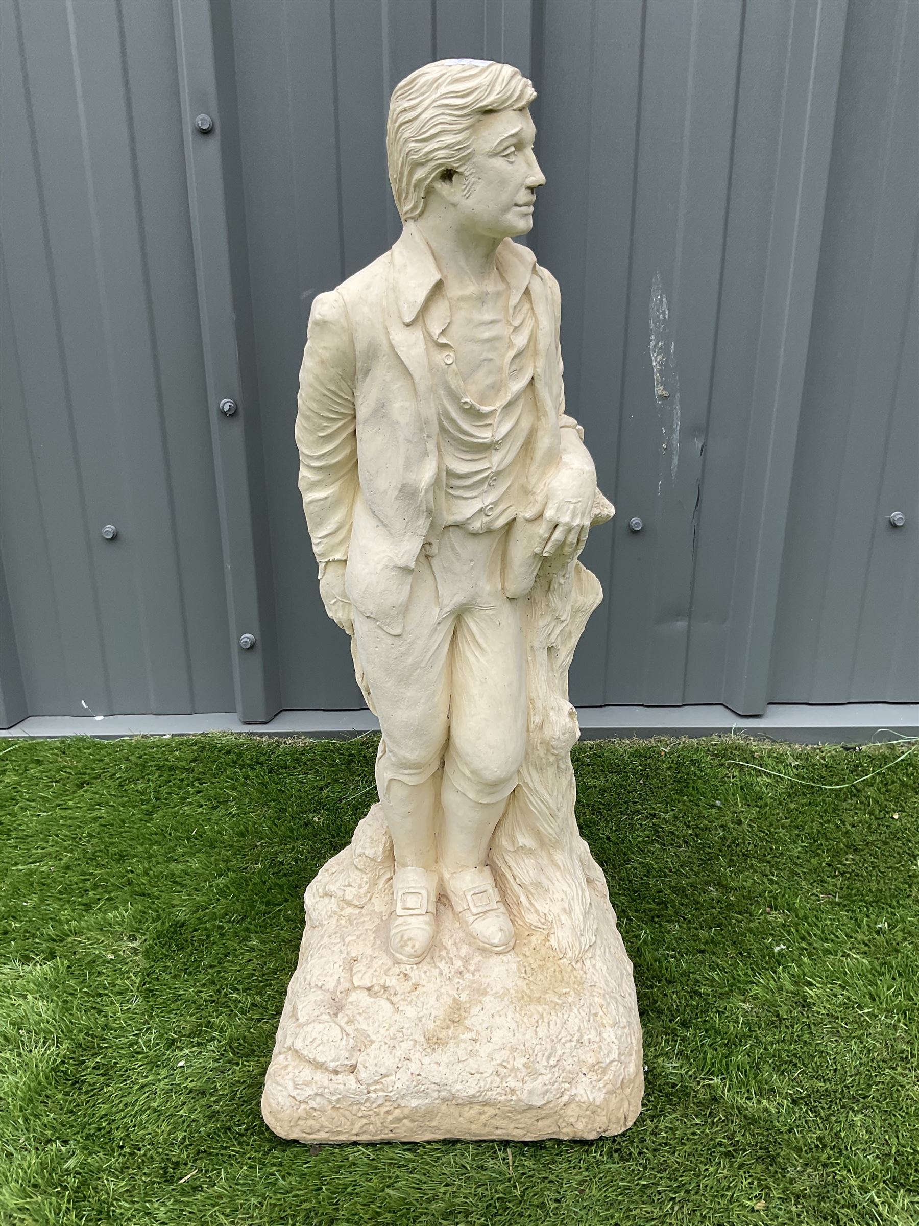 Cast stone gentleman figure - THIS LOT IS TO BE COLLECTED BY APPOINTMENT FROM DUGGLEBY STORAGE, GREAT HILL, EASTFIELD, SCARBOROUGH, YO11 3TX