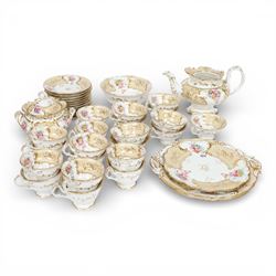 19th century Ridgway tea service, decorated in the 7548 pattern, comprising ten breakfast ...