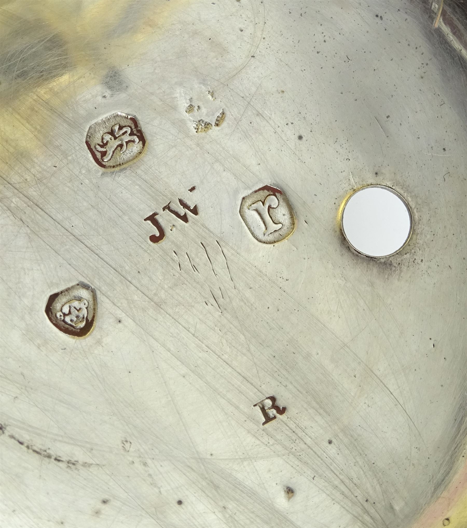 William IV silver pair cased verge fusee pocket watch by W. Gresham, Lincoln, No. 39087, round pillars, engraved and pierced balance cock, enamel dial with Roman numerals, case makers marks J.W, London 1832