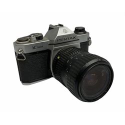 Pentax K1000 SLR camera with a Takumar-A 28-80mm f/3.5-4.5 zoom lens