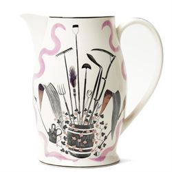 Eric Ravilious (British 1903-1942) for Wedgwood, a 'Garden Implements' Queen's ware jug wi...