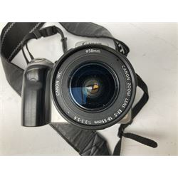 Canon EOS 300D Digital SLR in silver, with Canon 'Zoom Lens EF-S18-55mm 1:3.5-5.6', with soft shell bag and instruction manual
