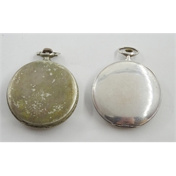 Early 20th century slimline silver pocket watch, top wind, case by Stockwell & Co, London import marks 1910 and an Alpina slimline pocket watch No.2551