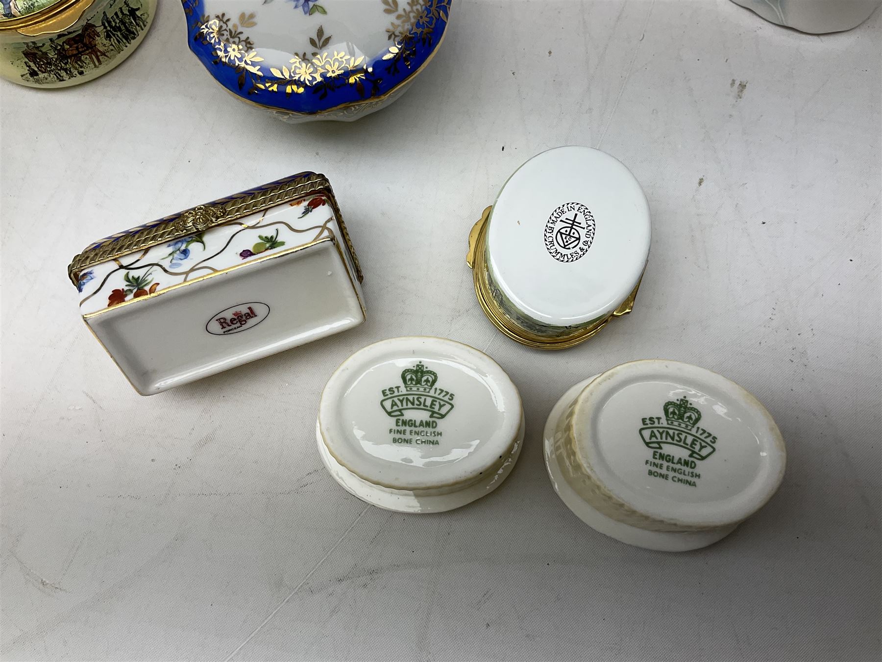 Two Crummles enamel trinket boxes to include William Wordsworth example