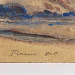Florence Adelina Hess (Staithes Group 1891-1974): View Across a Moors Landscape, pencil and watercolour signed 27cm x 37cm (unframed) 
Provenance: from the collection of Doris Bilbrough (née Sykes), cook to the Hess household in the 1930s, thence by descent through the family.