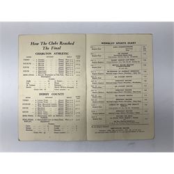 1946 FA Cup Final Charlton Athletic v Derby County football programme played 27th April 1946 at Wembley. Provenance: By direct descent from the family of Raich Carter having been consigned by his daughter Jane Carter.