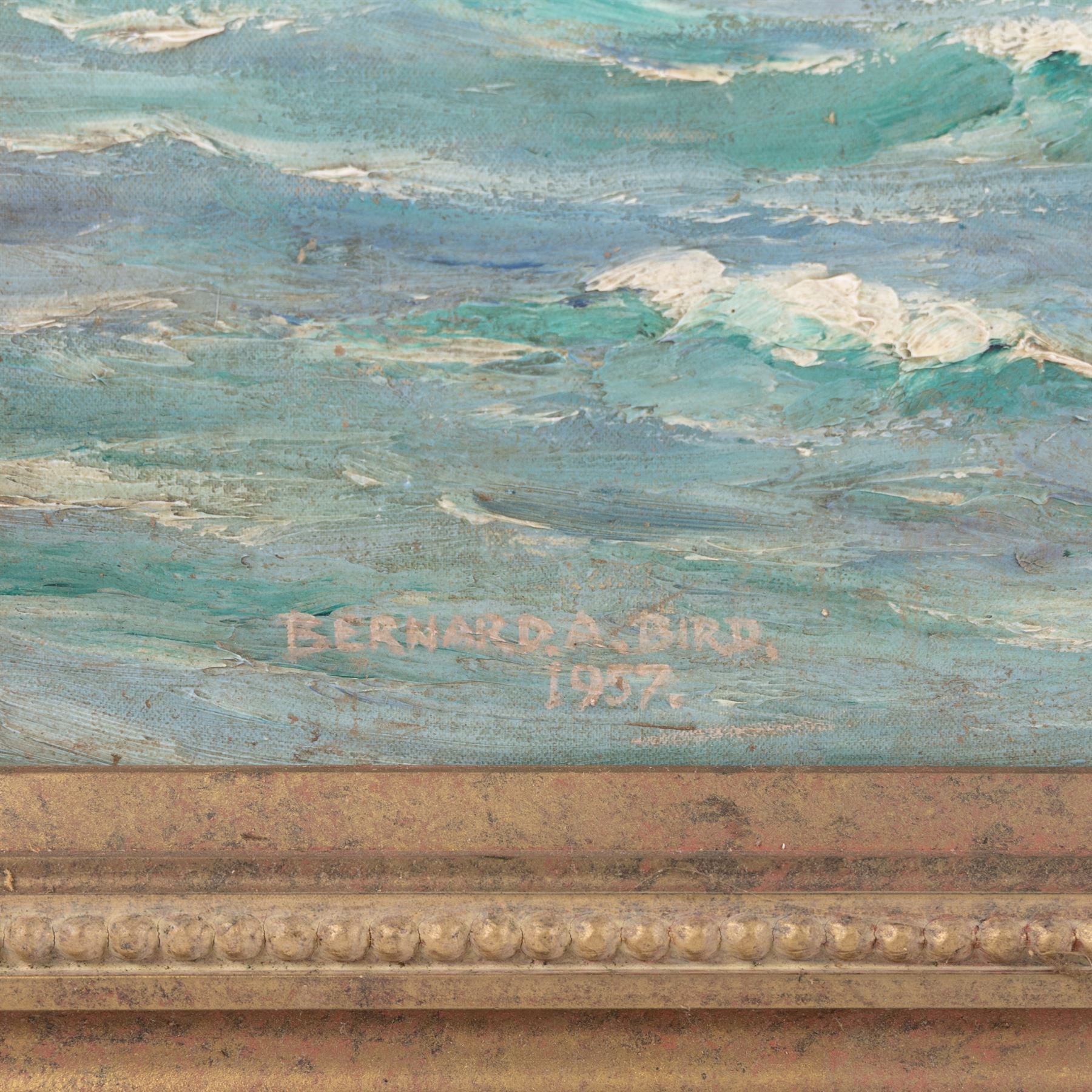 Bernard A Bird (British 20th Century): Portugese Sagres Ship, oil on canvas board signed and dated 1937, 44cm x 59cm 