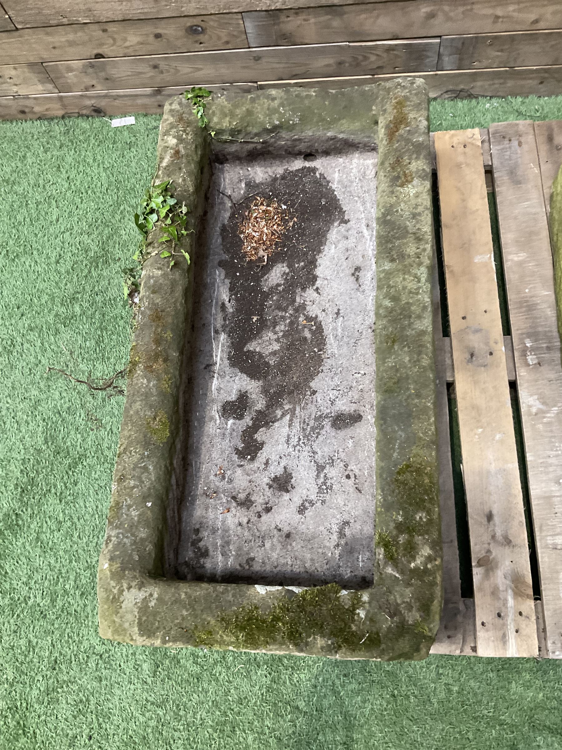 19th century hand hewn rectangular stone trough - THIS LOT IS TO BE COLLECTED BY APPOINTMENT FROM DUGGLEBY STORAGE, GREAT HILL, EASTFIELD, SCARBOROUGH, YO11 3TX