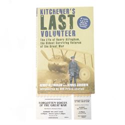 Henry Allingham, signed ticket for the Forgotten Voices of the Great War, together with a ...
