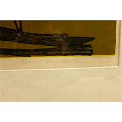  Tadek Beutlich (Polish/British 1922-2011): 'Two Fighting Insects', woodcut signed, titled and numbered 4/24 in pencil 56cm x 81cm  