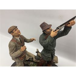 Four Country Artists figures, comprising Shooting figure group by K.Sherwin, Gun dog figure group, First Brace - Labrador and First Brace - Springer, largest H35cm 