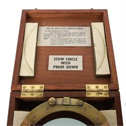 Admiralty pattern Azimuth circle, no. 1152 and a brass nautical compass on gimbal, both in wooden cases