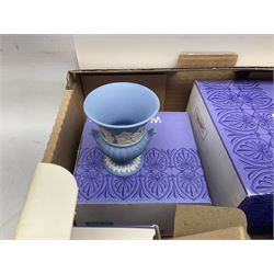 Collection of Wedgwood Jasperware, to include candy box with lid, miniature vase, trinket dishes, together with other collectables in six boxes 